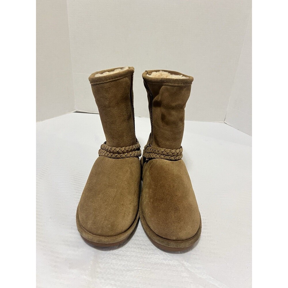 BEARPAW Adele 1258W Suede/Sheepskin Wool Blend Women's Boots Sz 9